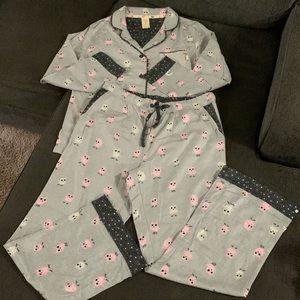 NWOT Munki Munki Owl Pajama Set Size Medium